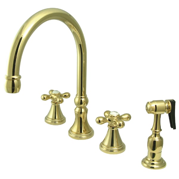 Widespread Kitchen Faucet, Polished Brass